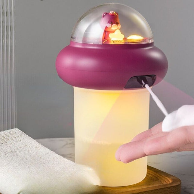 Fioletowy dozownik do mydła dla dzieci