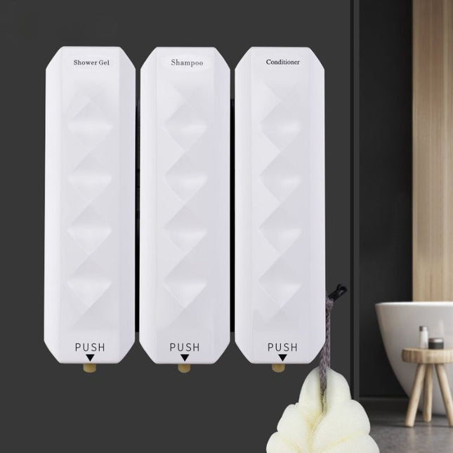 Biały designerski dozownik mydła naścienny