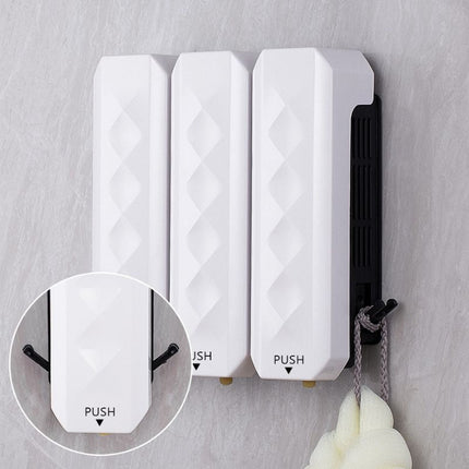 Biały designerski dozownik mydła naścienny