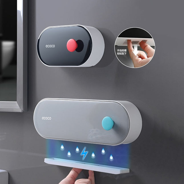 Designerska mydelniczka ścienna z ociekaczem