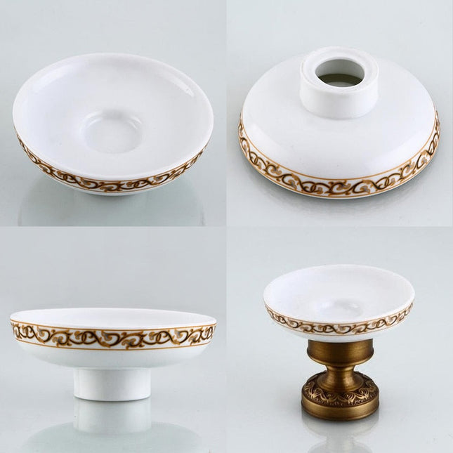 Miedziana mydelniczka stojąca w stylu retro