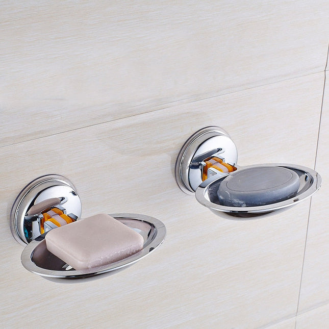 Okrągła mydelniczka na przyssawkę chromowana.