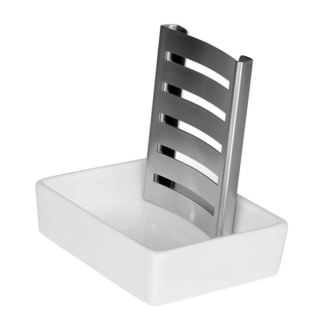 Mydelniczka ceramiczna ze stalowym ociekaczem