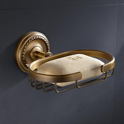 Mosiężny koszyk na mydło ścienny