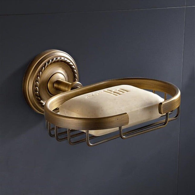 Mosiężny koszyk na mydło ścienny