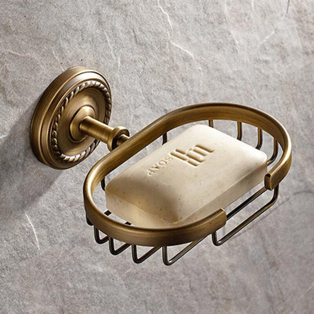 Mosiężny koszyk na mydło ścienny