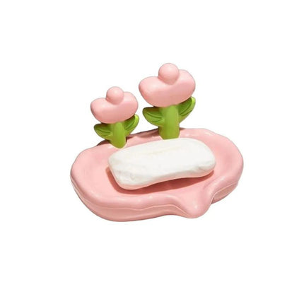 Ceramiczna mydelniczka w kształcie kwiatka