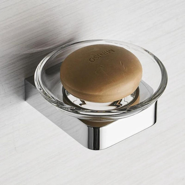 Mała okrągła mydelniczka ścienna chromowana