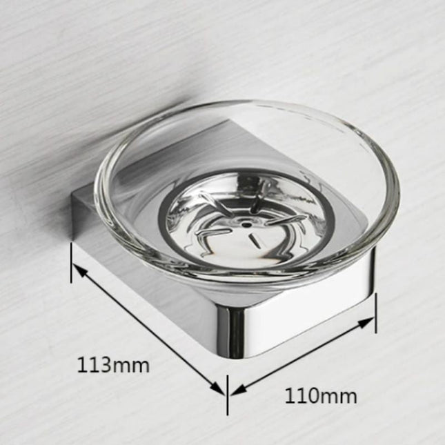 Mała okrągła mydelniczka ścienna chromowana