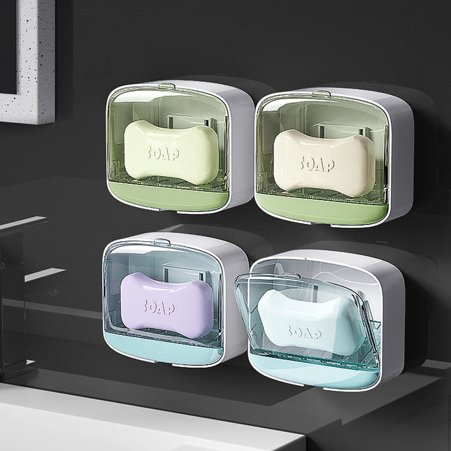 Zamykane pudełko na mydło ścienne samoprzylepne