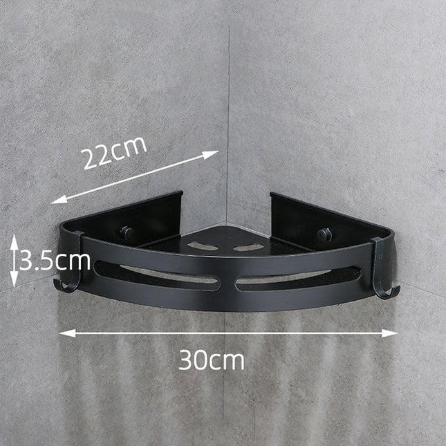 Czarna narożna półka pod prysznic