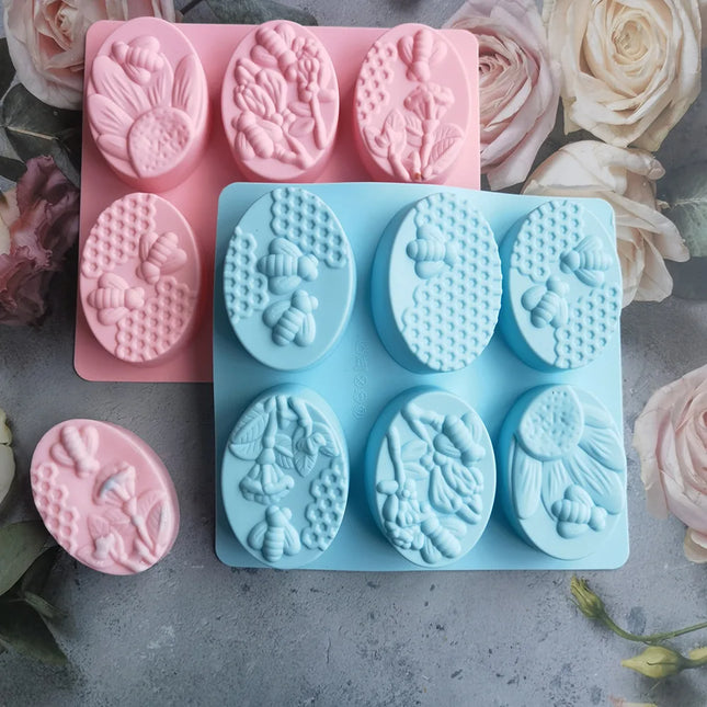 Owalna forma silikonowa do mydła pszczoły