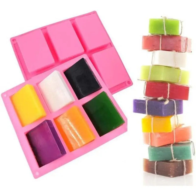 Silikonowa forma na 6 kostek mydła