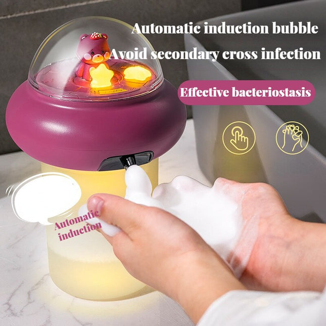 Fioletowy dozownik do mydła dla dzieci