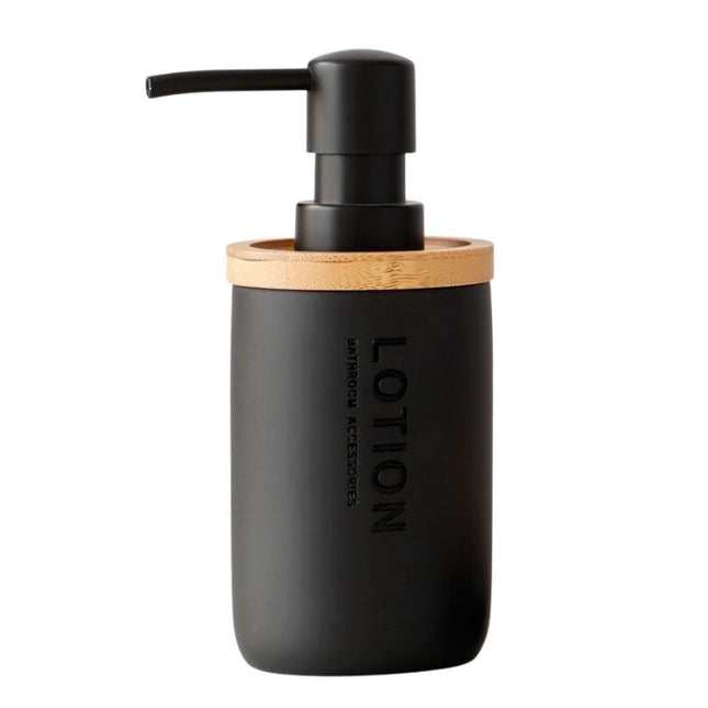 Dozownik na mydło z bambusową pompką.