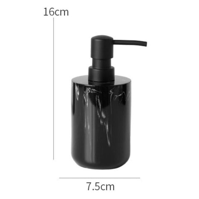 Dozownik do mydła imitacja czarnego marmuru.