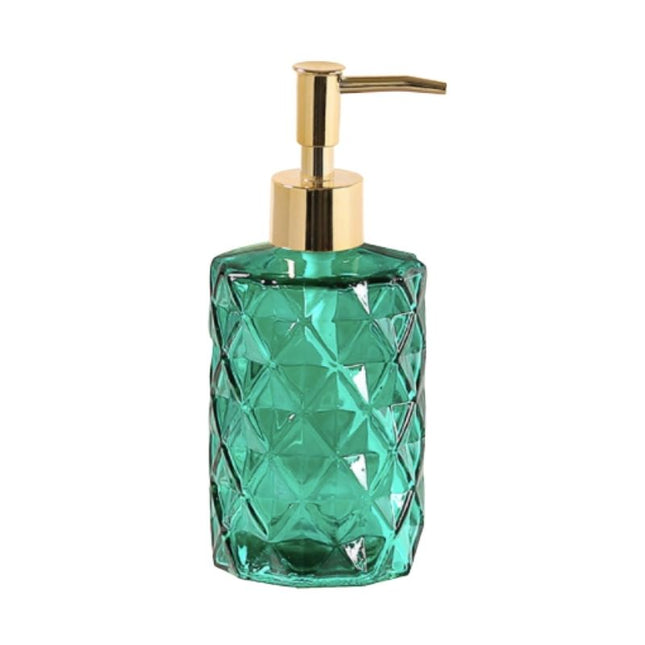 Elegancki szklany dozownik na mydło.