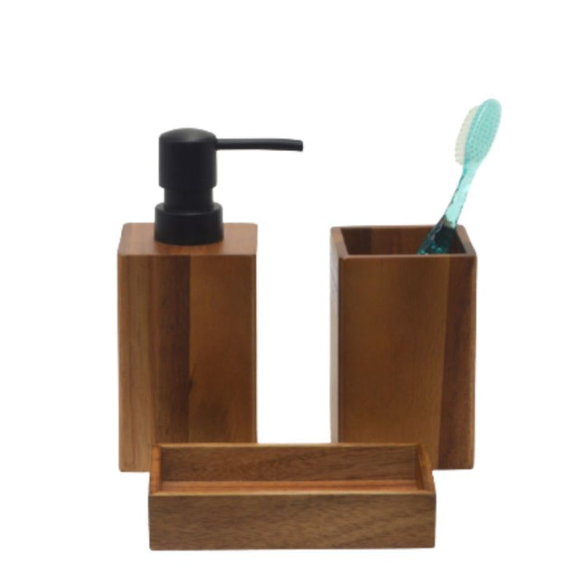 Dozownik do mydła z drewna akacjowego