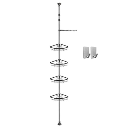 Czarna teleskopowa półka prysznicowa narożna