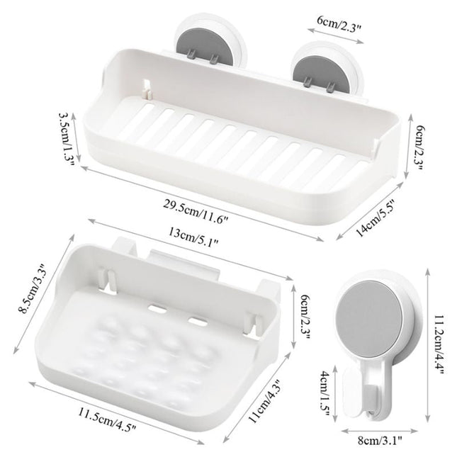 Wielofunkcyjna półka prysznicowa na przyssawki.