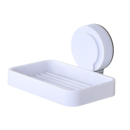 Plastikowa mydelniczka na przyssawkę do prysznica.