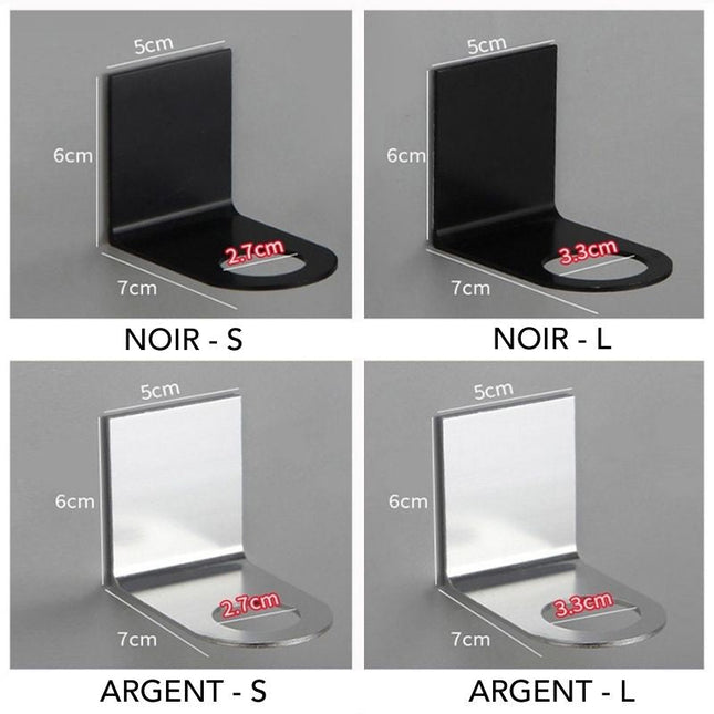 Naścienny uchwyt na dozownik mydła.