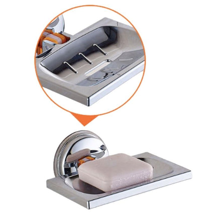 Prostokątna mydelniczka na przyssawkę do łazienki.