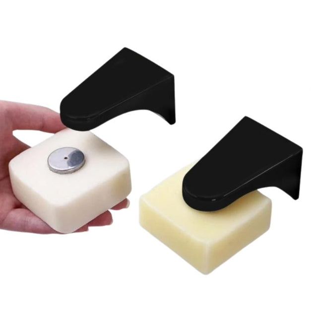 Czarny uchwyt magnetyczny na mydło