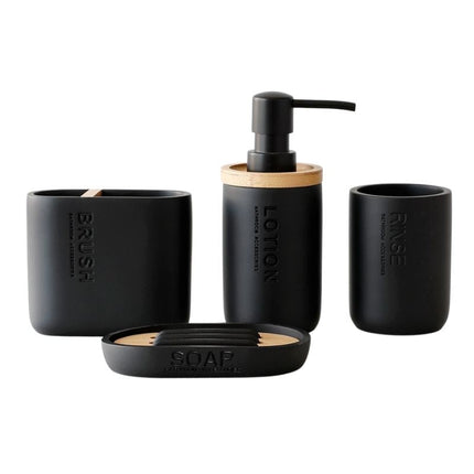 Czarna mydelniczka z wkładem bambusowym