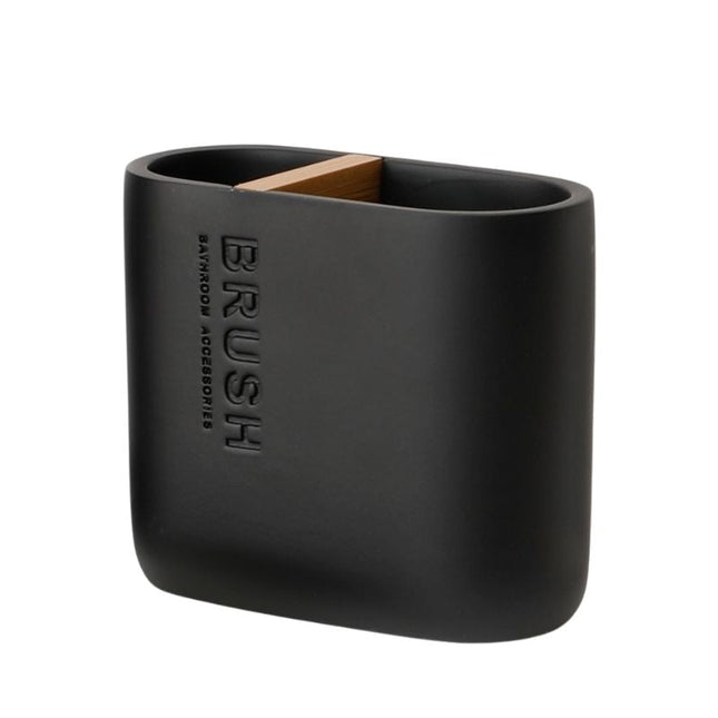 Czarna mydelniczka z wkładem bambusowym