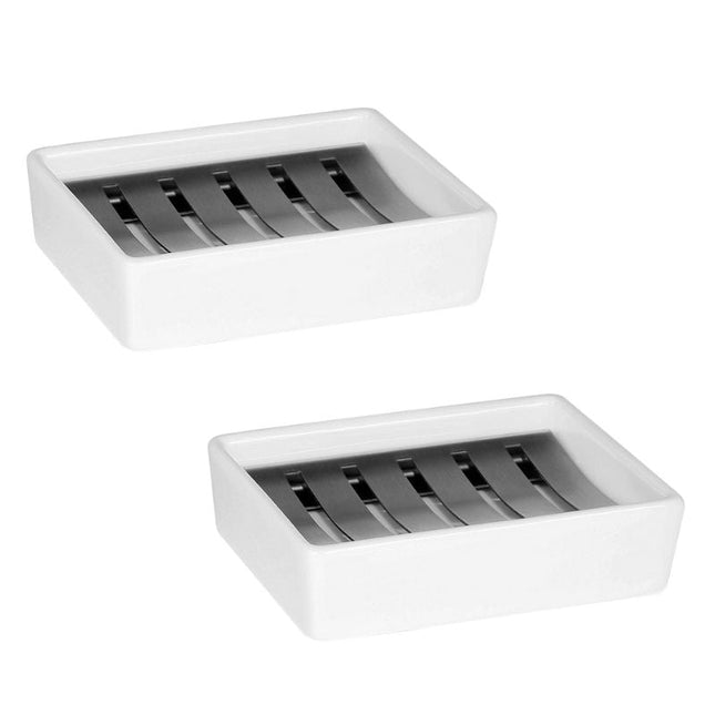 Mydelniczka ceramiczna ze stalowym ociekaczem