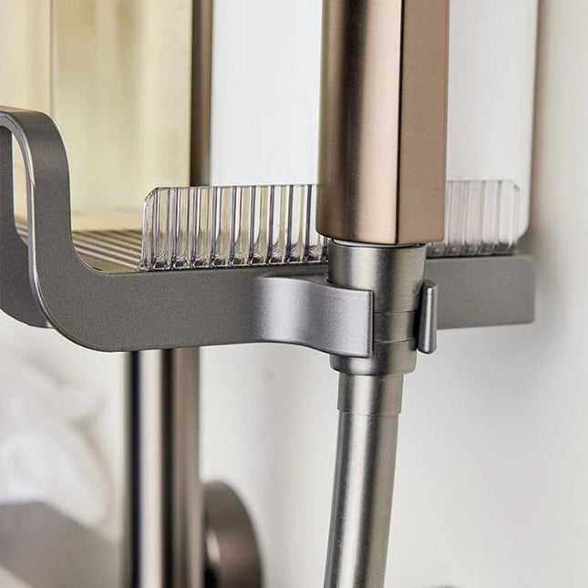 Mydelniczka na drążek prysznicowy regulowana