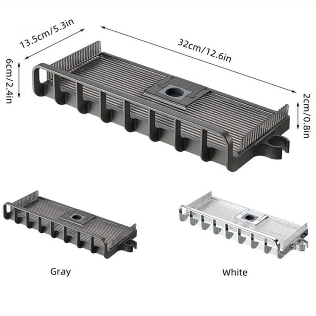 Mydelniczka na drążek prysznicowy regulowana