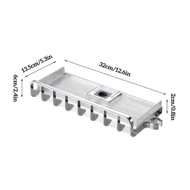 Mydelniczka na drążek prysznicowy regulowana