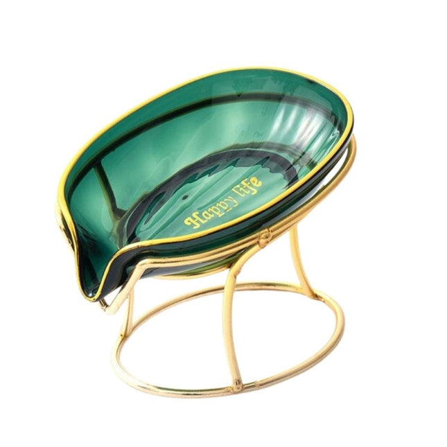 Złota mydelniczka ceramiczna na stojaku