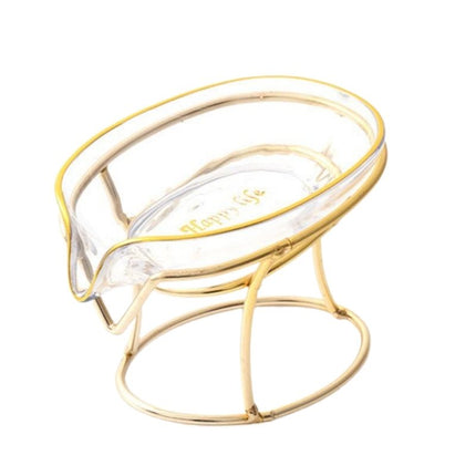 Złota mydelniczka ceramiczna na stojaku