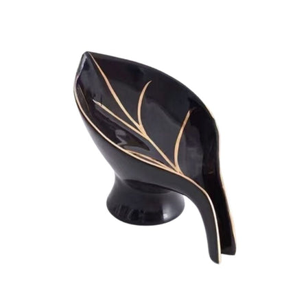 Ozdobna mydelniczka ceramiczna w kształcie liścia