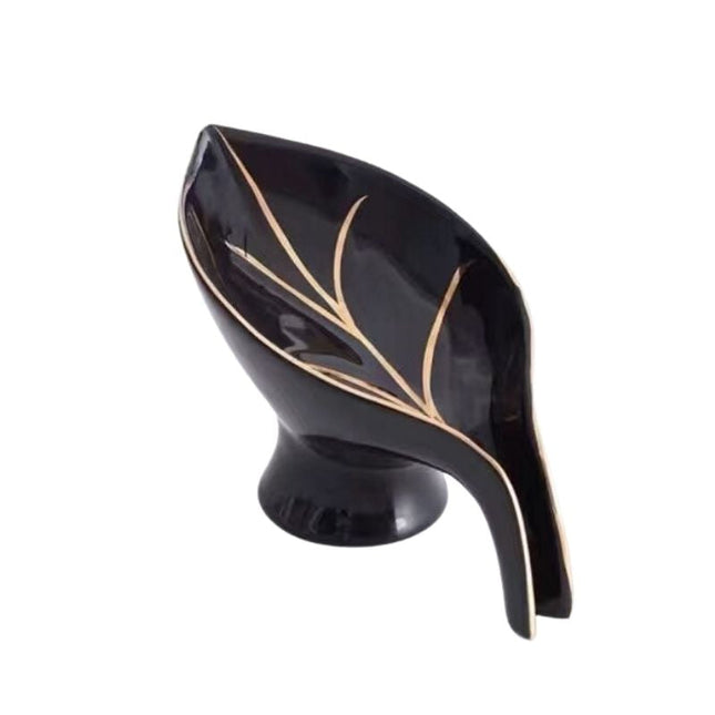 Ozdobna mydelniczka ceramiczna w kształcie liścia