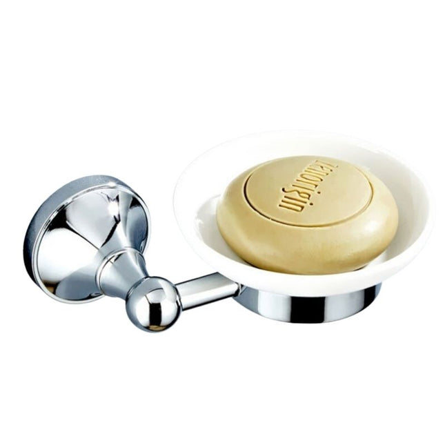 Mosiężna mydelniczka z ceramiczną miseczką