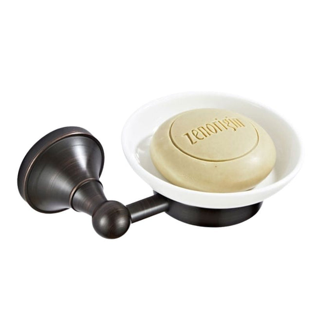 Mosiężna mydelniczka z ceramiczną miseczką