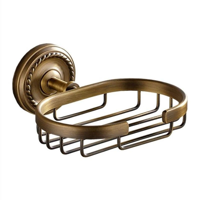 Mosiężny koszyk na mydło ścienny