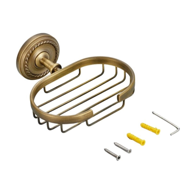 Mosiężny koszyk na mydło ścienny