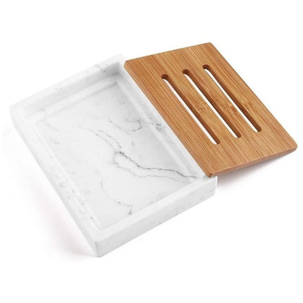 Mydelniczka marmurowa z bambusową kratką
