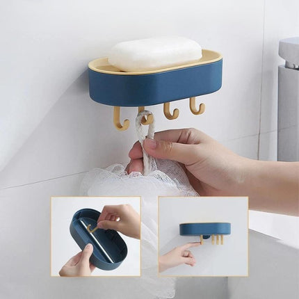 Mydelniczka ścienna z wieszakami bez wiercenia