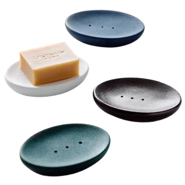 Owalna mydelniczka ceramiczna z otworami