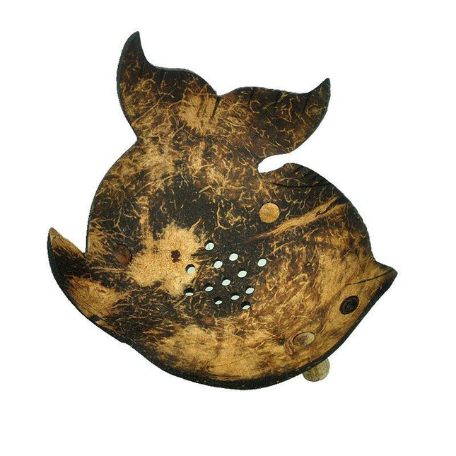 Mydelniczka z łupiny kokosa w kształcie ryby