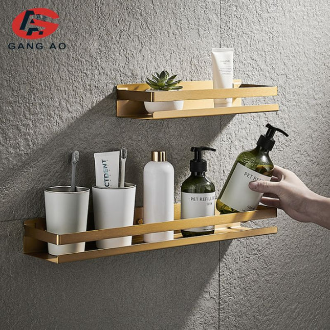 Złota designerska półka pod prysznic